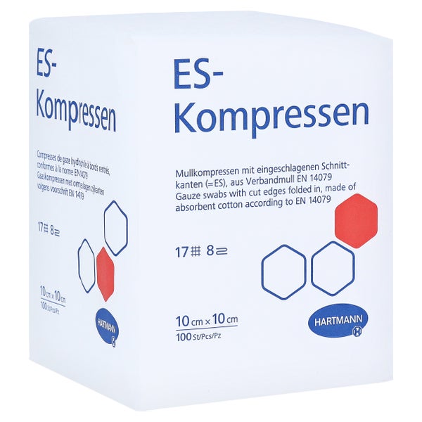 Es-kompressen Unsteril 10x10 cm 8fach 100 St