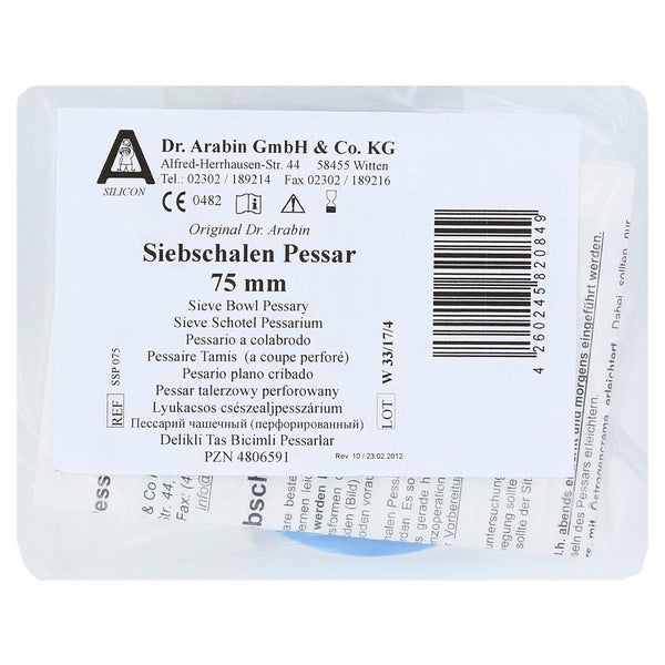 Arabin Siebschalen Pessar Silicon 75 mm 1 St