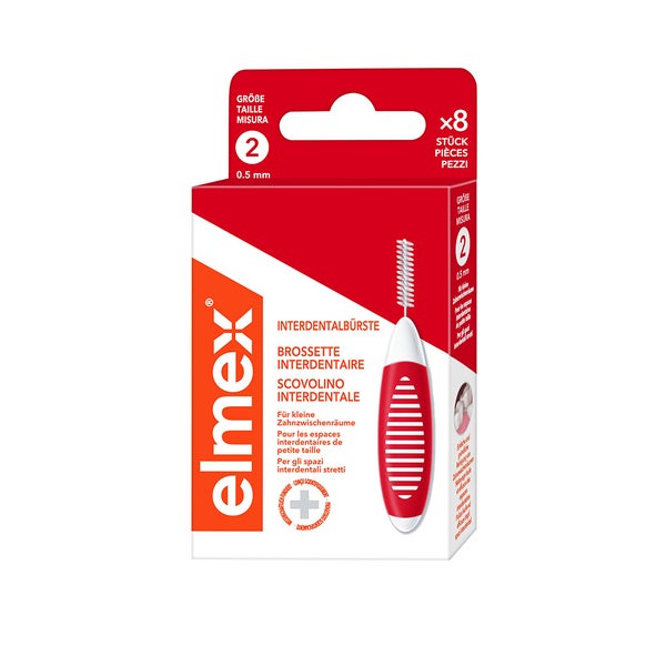 elmex Interdentalbürsten rot, Größe 2, 0,5 mm 8 St