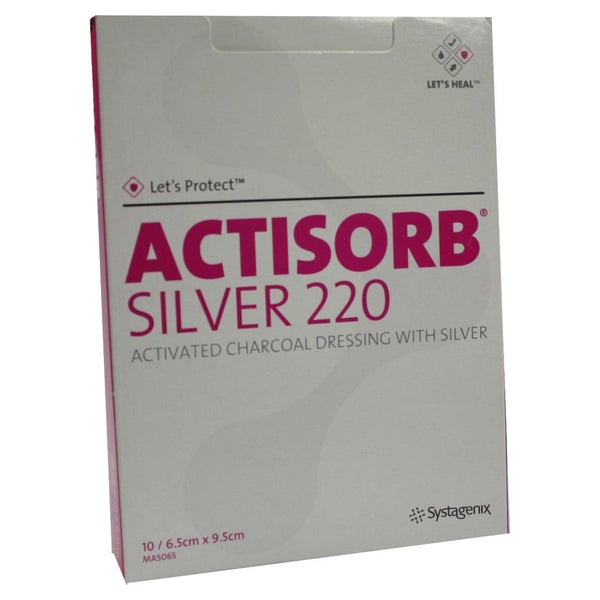 Actisorb 220 Silver 6,5x9,5 cm steril Ko 10 St
