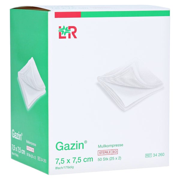 Gazin Mullkompressen 7,5x7,5 cm steril 8fach 25X2 St