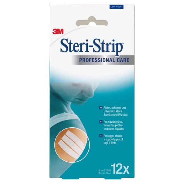 3M Steri-Strip 12 x 100 mm, Wundverschlussstreifen (12 x 6 Str.) 12X6 St