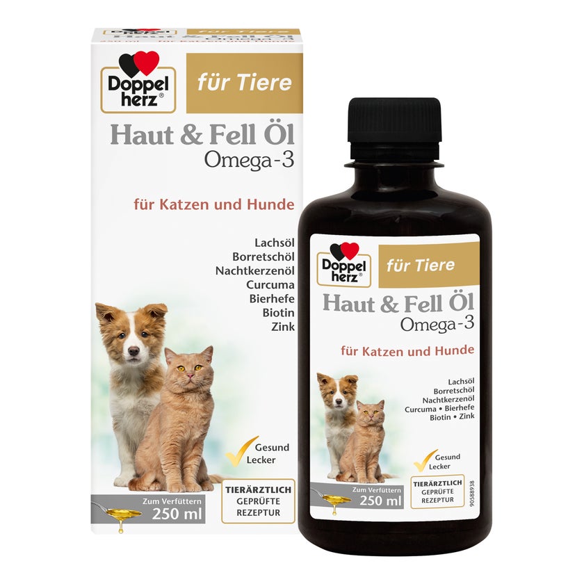 Doppelherz für Tiere Haut & Fell Öl Katzen und Hunde 250 ml