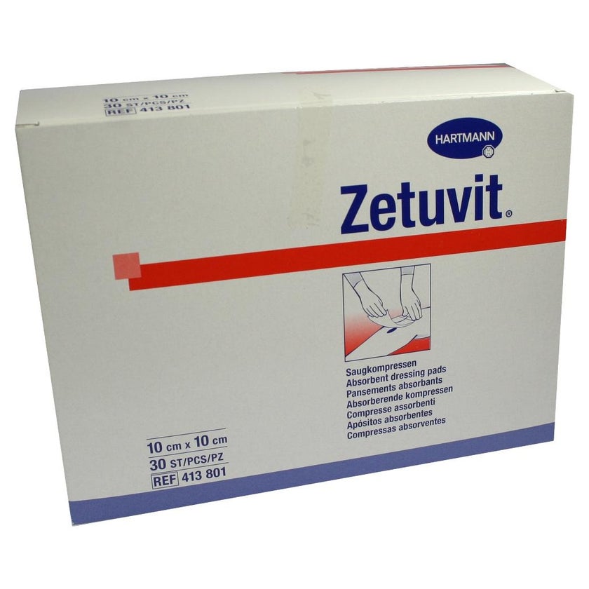 Hartmann Zetuvit Saugkompressen unsteril - 10 x 10 cm / Packung = 30 Stück 30 St
