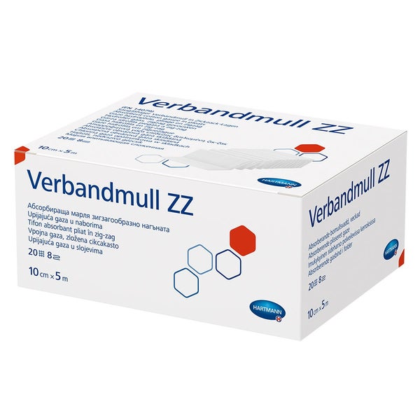 Hartmann Verbandmull ZZ in Zickzack-Lagen 20-fädig 8-lagig - 5 m 1 St