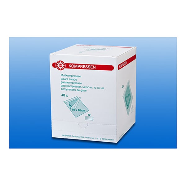 Noba Mullkompresse-steril 12-fach 2er Pack, 5 x 5 cm 40X2 St