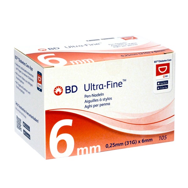 BD Ultra-fine Pen-nadeln 6 mm 31 G 0,25 105 St
