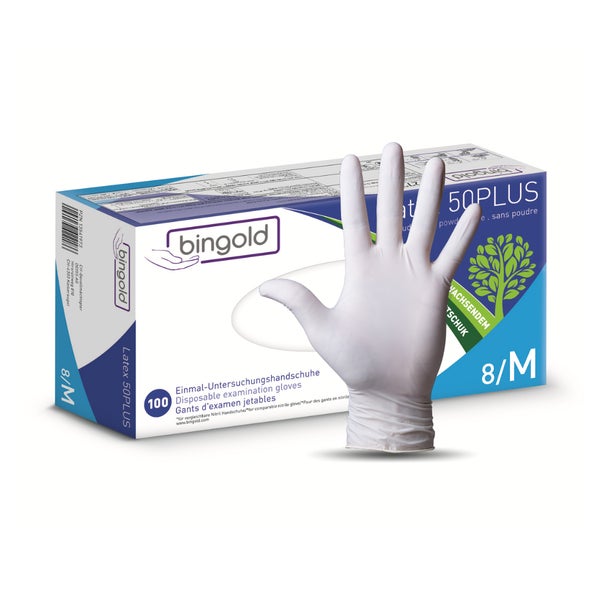 Bingold Latex PLUS Handschuhe puderfrei 100 St 100 St