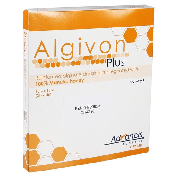 Algivon Plus Honigalginat Wundauflage 5x5 cm 5 St
