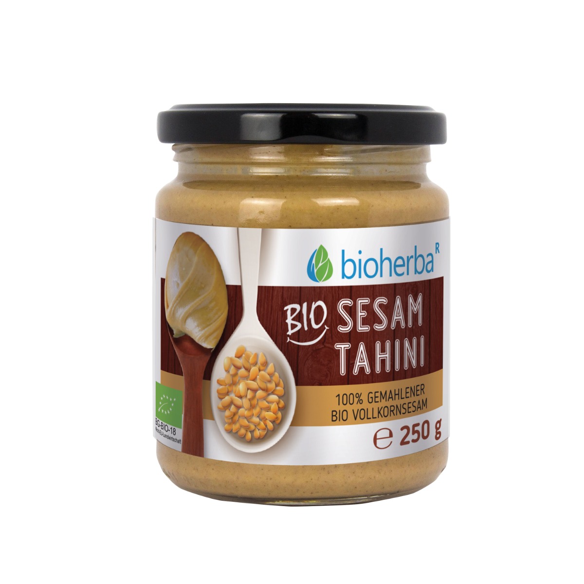 Bioherba Bio Sesam Tahini 100% gemahlener Bio Vollkornsesam 250 g