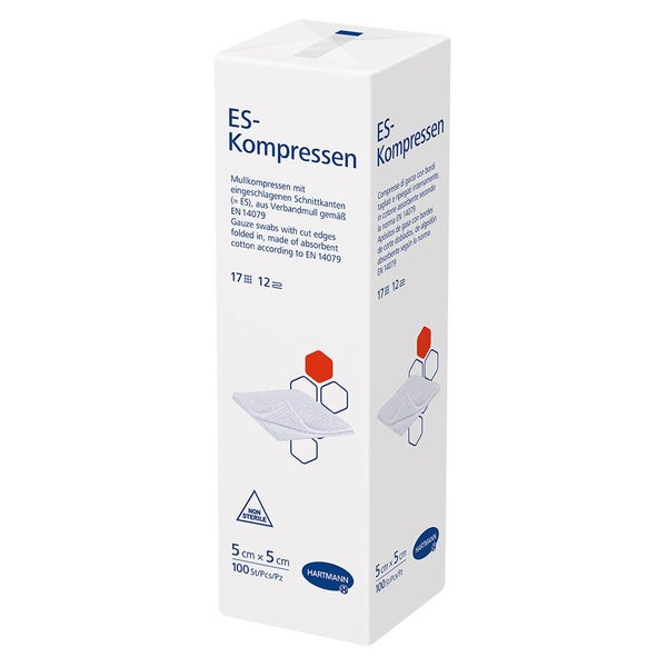 Hartmann ES-Kompressen unsteril 12- lagig 100 Stück - 5 x 5 cm 100 St