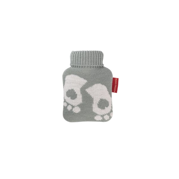 Mini-Wärmflasche 0,2 l mit Strickbezug pastellgrün Füße 1 St