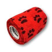 Produktabbildung: LisaCare selbsthaftende Bandage - Pfote Rot - 7,5cm x 4,5m 1 St