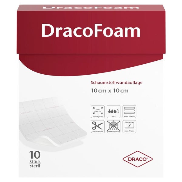 Dracofoam Schaumstoff Wundauflage 10x10 10 St
