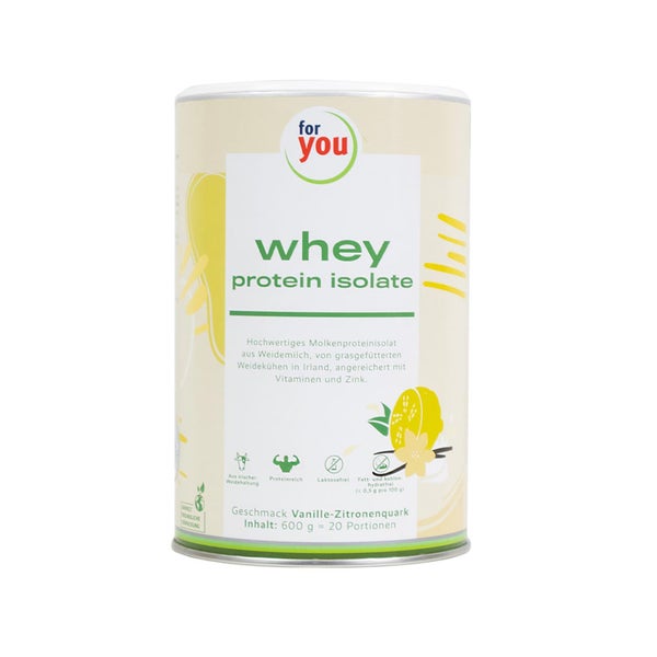 for you whey protein isolate Vanille-Zitronenquark 600 g