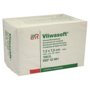 Produktabbildung: Lohmann Rauscher Vliwasoft Vliesstoffkompresse 4 - fach 100 Stück - 7,5 x 7,5 cm 100 St