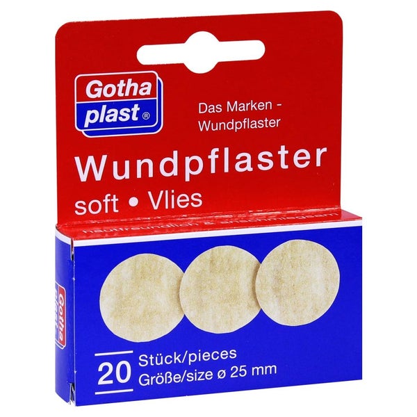Gothaplast Wundpflaster soft Vlies 2,5cm Durchmesser 20 St