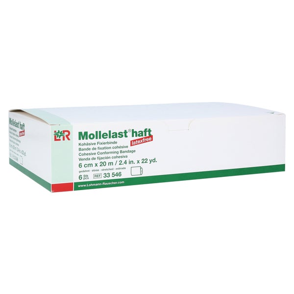 Lohmann Rauscher Mollelast haft Kohäsive Fixierbinde Latexfrei 6 Stück - 6 cm x 20 m 6 St