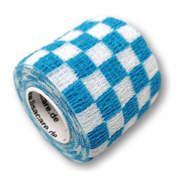 LisaCare selbstklebender Verband - Karo Blau - 5cm x 4,5cm 1 St