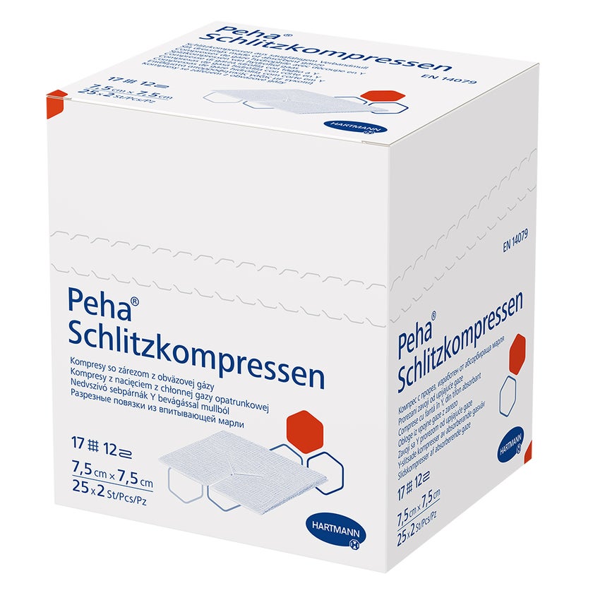 Peha Schlitzkompressen steril 7,5 x 7,5 cm 25X2 St