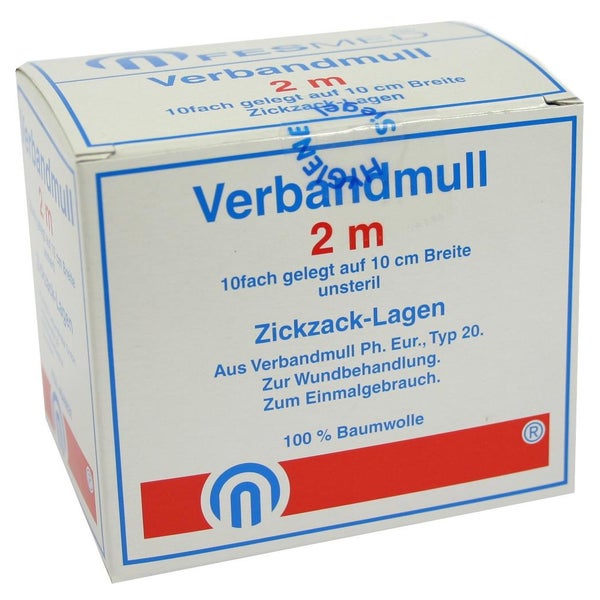 Verbandmull 2x1 m zickzack BW 20/100 uns 1 St