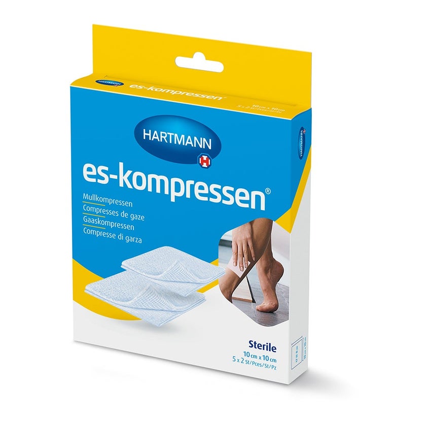 Hartmann ES-Kompressen steril 8-fach (5 x 2 Stck.) - 10 x 10 cm / Einzelpackung 5X2 St