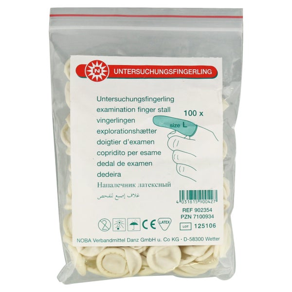 Noba Untersuchungsfingerlinge Latex Größe L 100 St