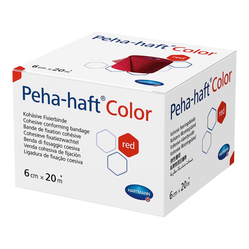 PEHA-HAFT Color Fixierbinde latexfrei 6 cm x 20m rot 1 St