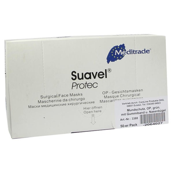 Mundschutz OP M.gummiband m.Nasenbügel g 50 St