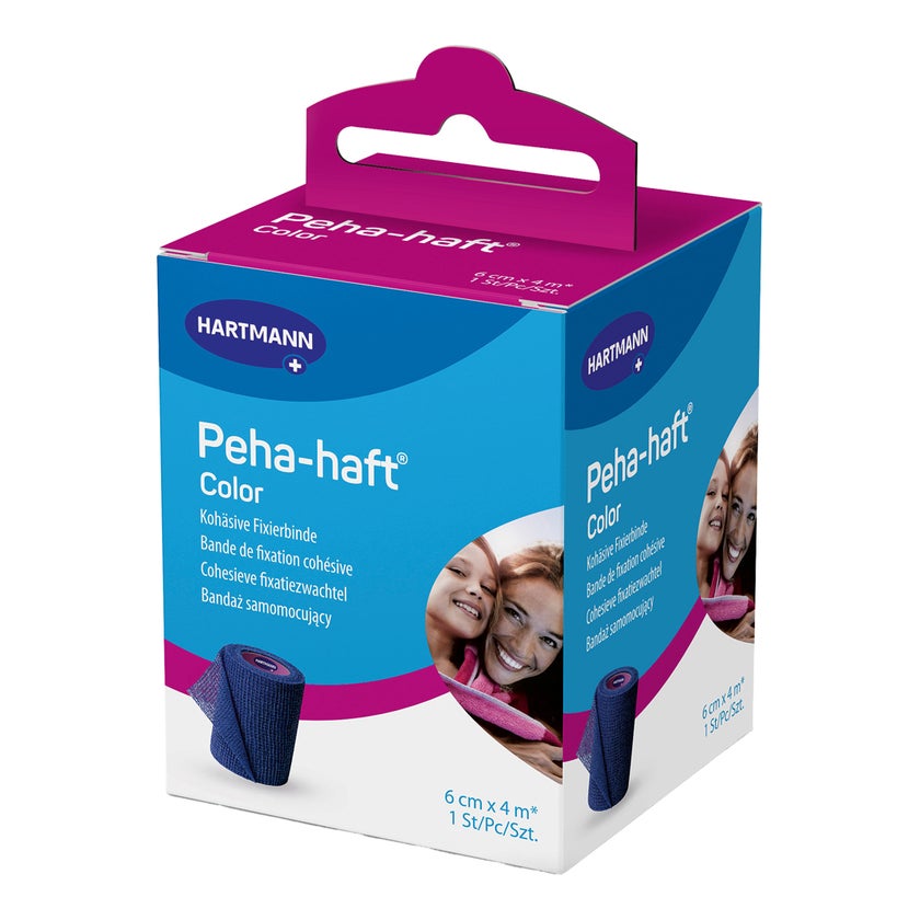 PEHA-HAFT Color Fixierbinde latexfrei 6cm x4m blau 1 St