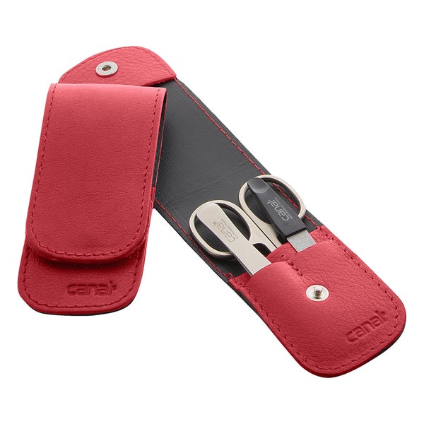 Stecketui mit Druckknopf rot, 3-teilig 1 St