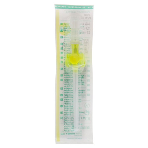 B. Braun Vasofix Safety Venenverweilkanüle gelb, PUR 24G, 0,7 x 19mm 1 St