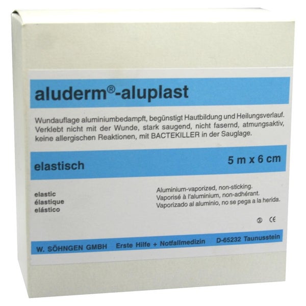Söhngen aluderm-aluplast Wundverbandpflaster, 5 m Rolle - 1 Packung = 5 Meter, Breite 6 cm 1 St