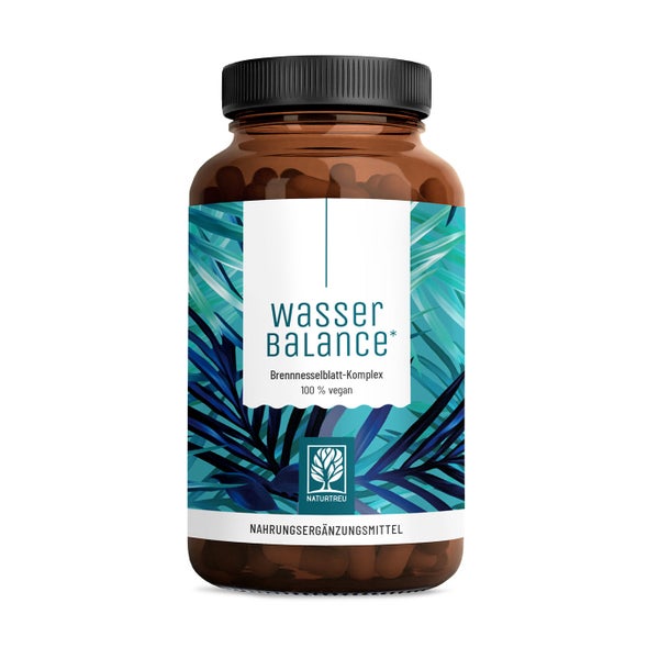 Brennnesselblatt Komplex mit Rosskastanien, Mangan & Kupfer - WASSERBALANCE - 90 vegane Kapseln - NATURTREU® 90 St