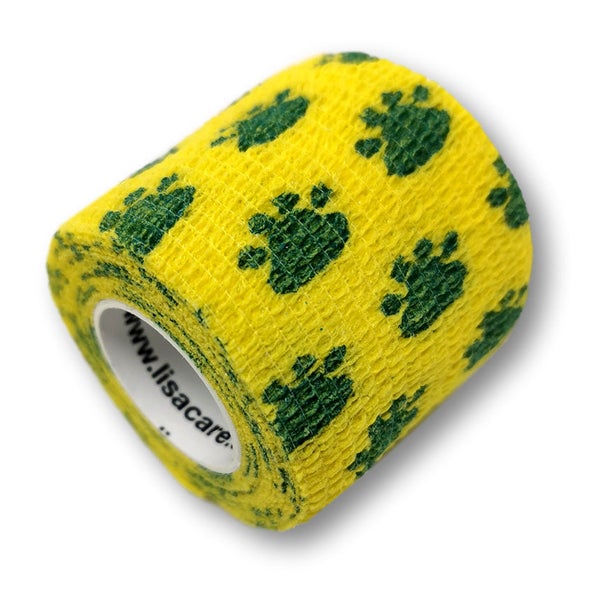 LisaCare selbstklebender Verband - Tatze Gelb - 5cm x 4,5cm 1 St