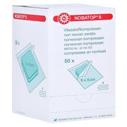 Produktabbildung: NOBA Nobatop 8 sterile Vliesstoffkompressen 4 - fach 50 x 2 Stück - 5 x 5 cm 50X2 St