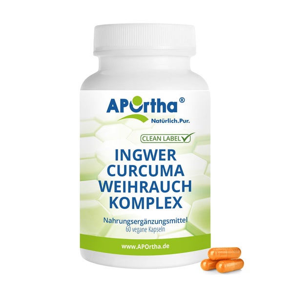 APOrtha® Ingwer-Curcuma-Weihrauch-Komplex - vegane Kapseln 60 St