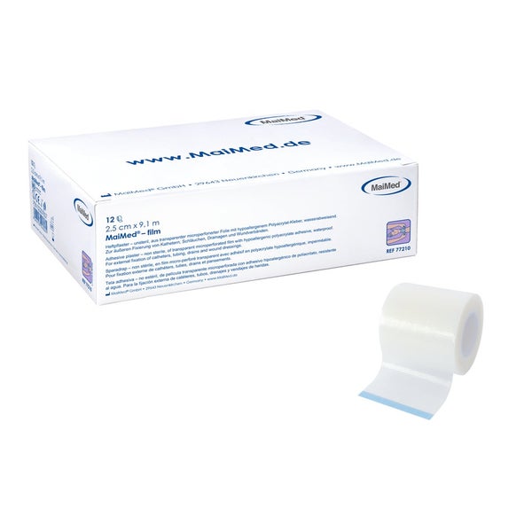 MaiMed® film Rollenpflaster wasserfest - 2,50 cm x 9,1 m 12 Stück 12 St