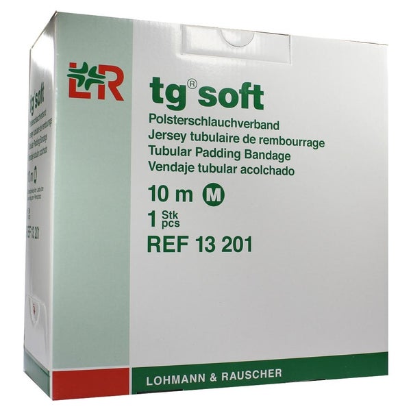 Lohmann & Rauscher tg soft Polsterschlauchverband, haftet am Cast, hautfreundlich - 1 Stück, M für Unterschenkel, Arm 1 St