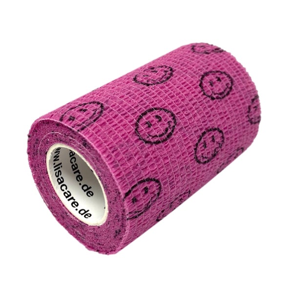 LisaCare selbsthaftende Bandage - Smiley Rosa - 7,5cm x 4,5m 1 St