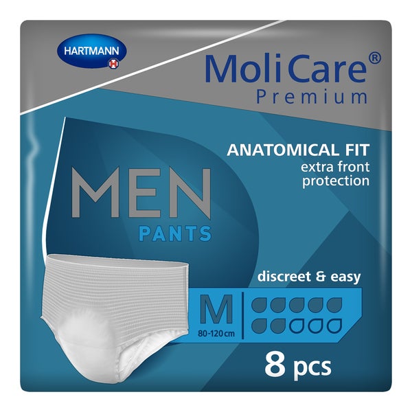 MoliCare Premium Men Pants, 7 Tropfen, Gr. M, Hüftumfang 80 - 120 cm 8 St