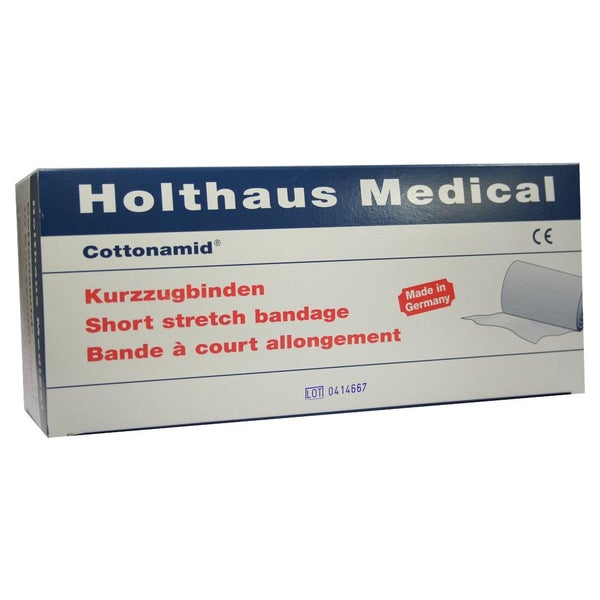 Holthaus Medical Cottonamid Kurzzug-Binde 5 m, rohweiß - 1 Packung = 10 Binden, Maße: 10 cm x 5 m 10 St