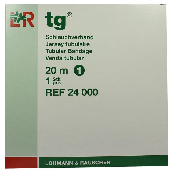 Lohmann & Rauscher tg Schlauchverband, weiß, 20 m, nahtlos gestrickt und dehnbar - 1 Stück, Gr. 1 (1,4 cm) für Finger, Zehe 1 St