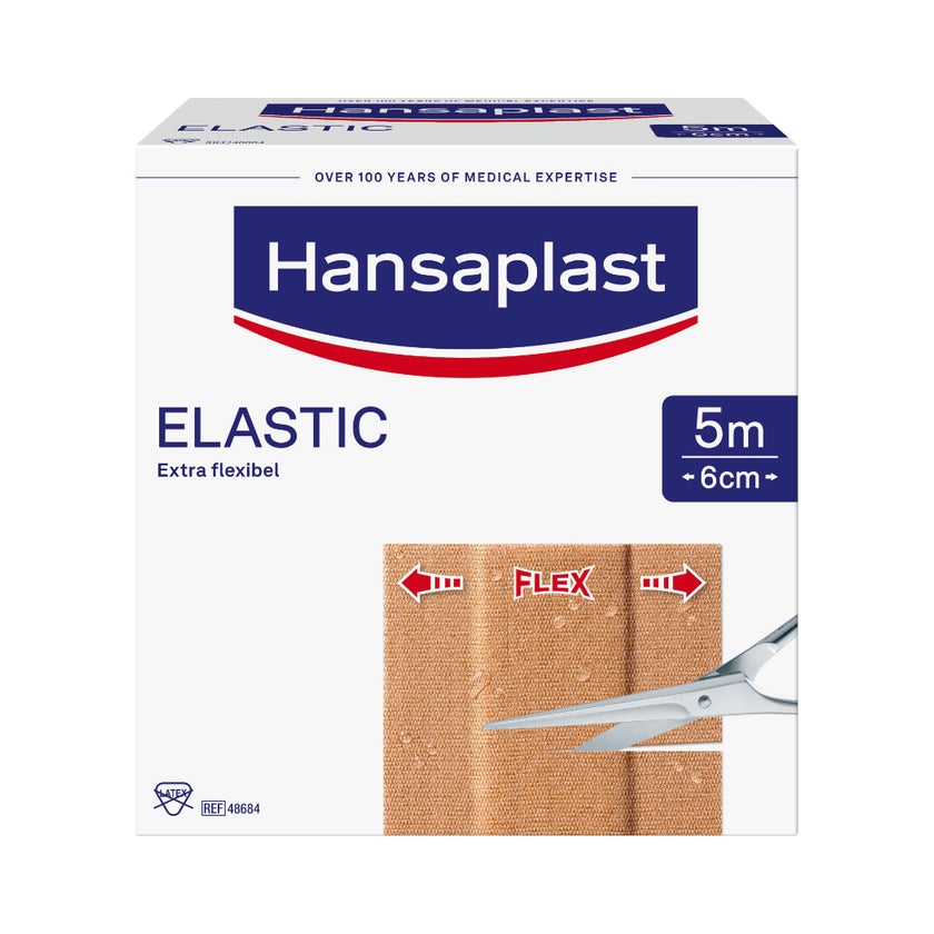 Hansaplast Elastic Pflaster, 5m x 6cm – Extra flexibel 1 St