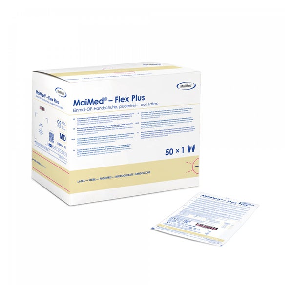 MaiMed® Flex Plus Einmal OP-Handschuhe, Latex 50 Paar - 8.5 50X2 St