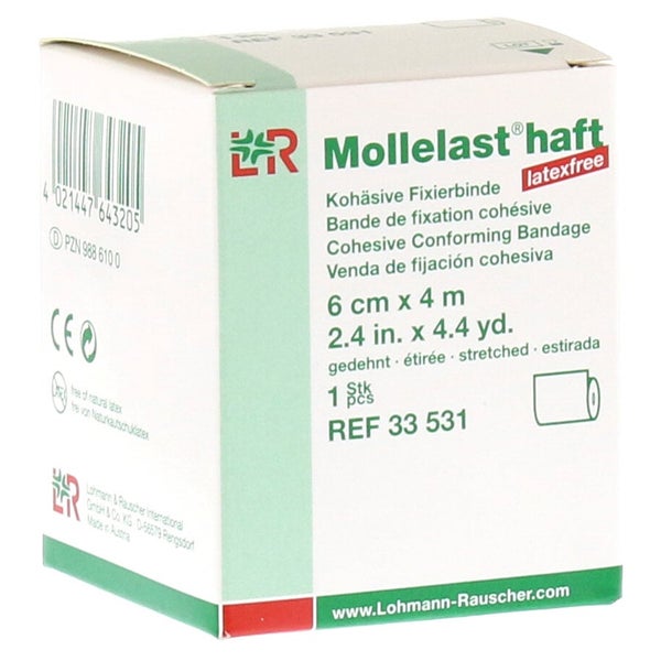 Lohmann & Rauscher Mollelast haft kohäsive Fixierbinde weiß - 4 m x 6 cm 1 St