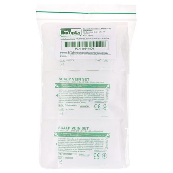 Butterfly Infusionszubehör 21 G grün 10 St