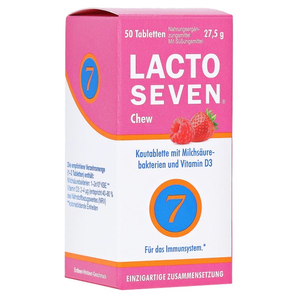 Lacto Seven Chew Laktose-/gluten-/zuckerfrei Kta 50 St