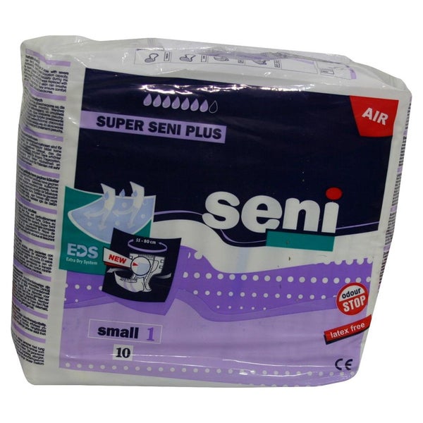 Super seni Plus Small Inkontinenzhosen, Unisex, 10er Pack, 55 - 80 cm, 2100 ml 10 St