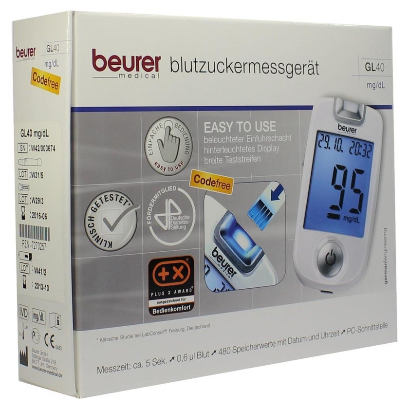 Beurer GL40 Blutzuckermessgerät mg/dl co 1 St